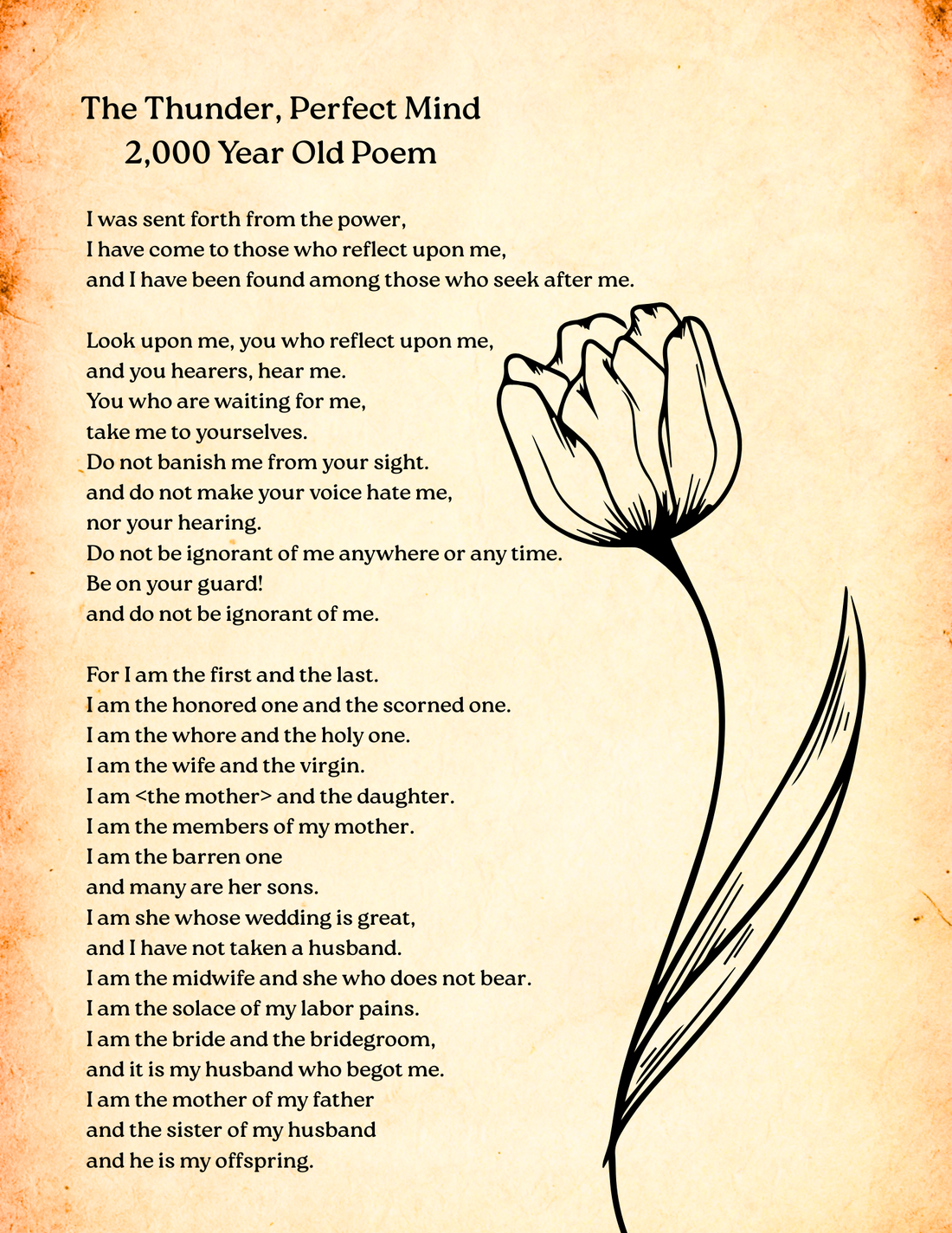 Thunder Perfect Mind, Ancient Poem from the  Nag Hammadi Library