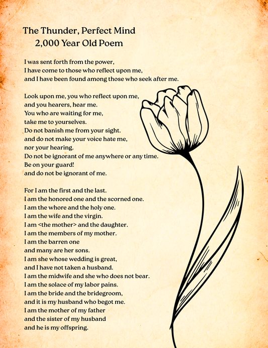 Thunder Perfect Mind, Ancient Poem from the  Nag Hammadi Library